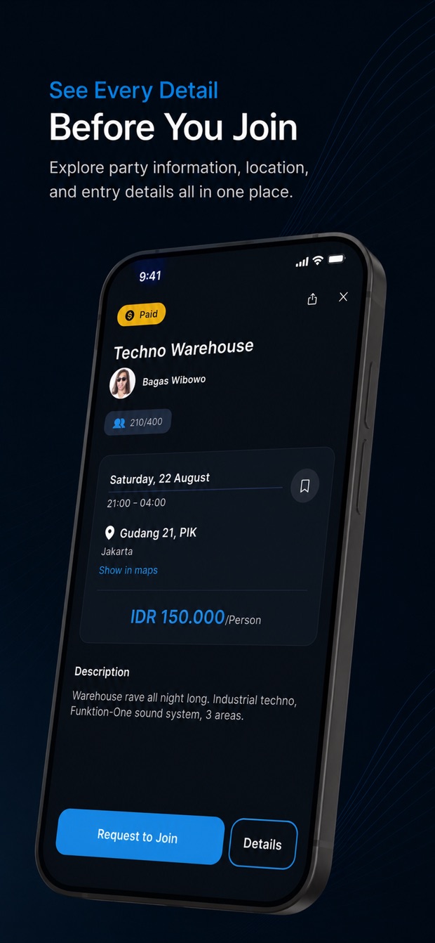 Reparty — event details before you join